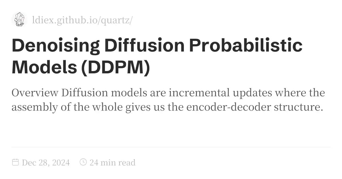 Denoising Diffusion Probabilistic Models (DDPM)